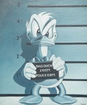 Michael Loeb "Bad Duck mugshot 2 ", 50 x 60 cm, 2023, Oil on Canvas