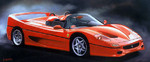 Michael Loeb "Ferrari F50", 75 x 160 cm, Oil on Canvas