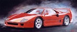 Michael Loeb "Ferrari F40", 55 x 120 cm, Oil on Canvas