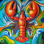 Michael Loeb "Red Lobster", 50 x 50 cm, 2026, Oil on Canvas