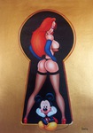 Michael Loeb "Peeping Mickey 4", 40 x 50 cm, 2022, Oil on Canvas