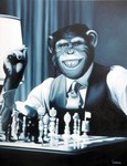 Michael Loeb "Wanna play chess?", 70 x 90 x 4 cm, 2016, Oil on Canvas